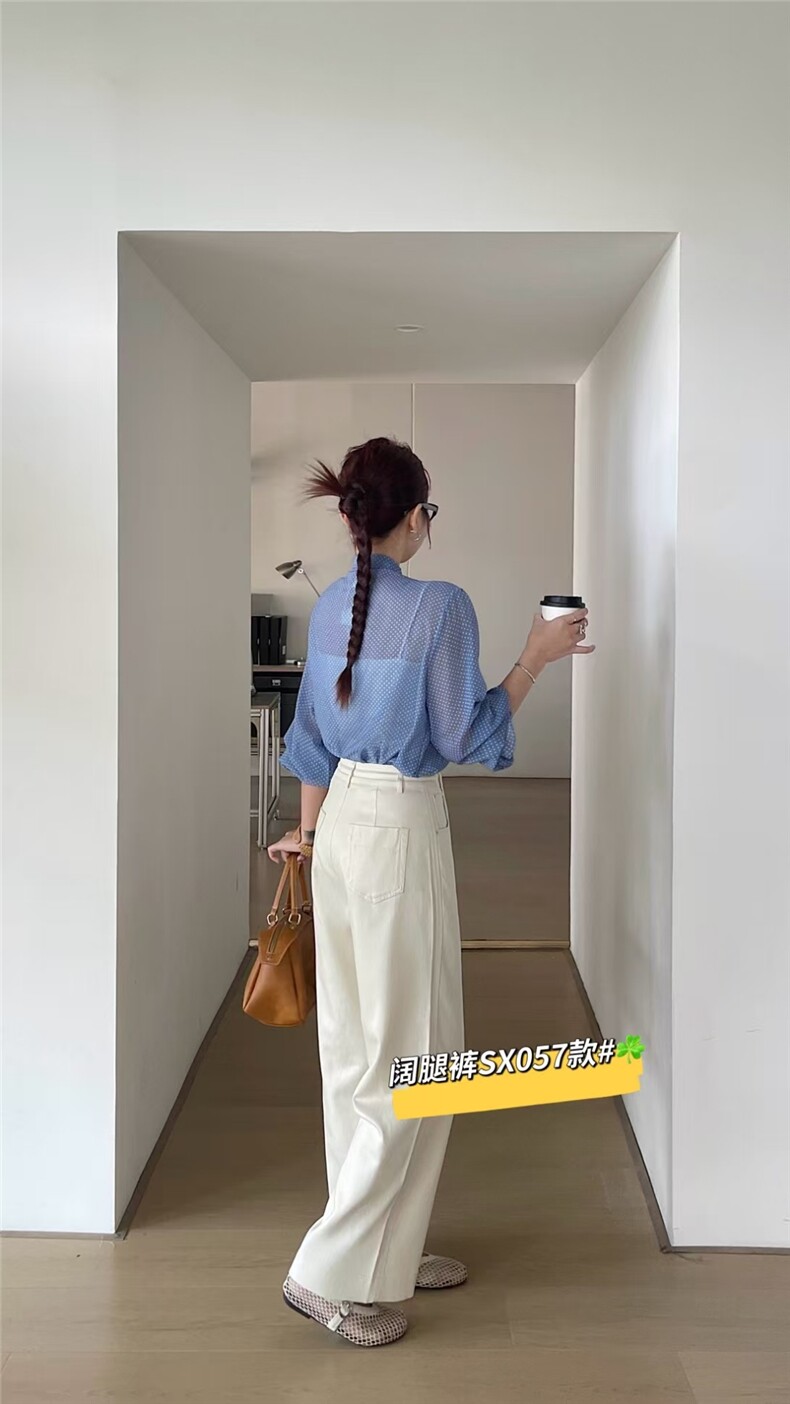 高腰窄版阔腿裤时尚百搭女,女装休闲裤,东正羊绒