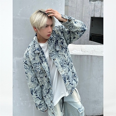 B327-JK03-P125-无差价直播高品质拼接牛仔夹克168，男装夹克，电商B327