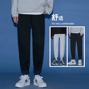 ！21春季男士纯色运动裤学生百搭休闲裤潮流九分裤WK110P30图片