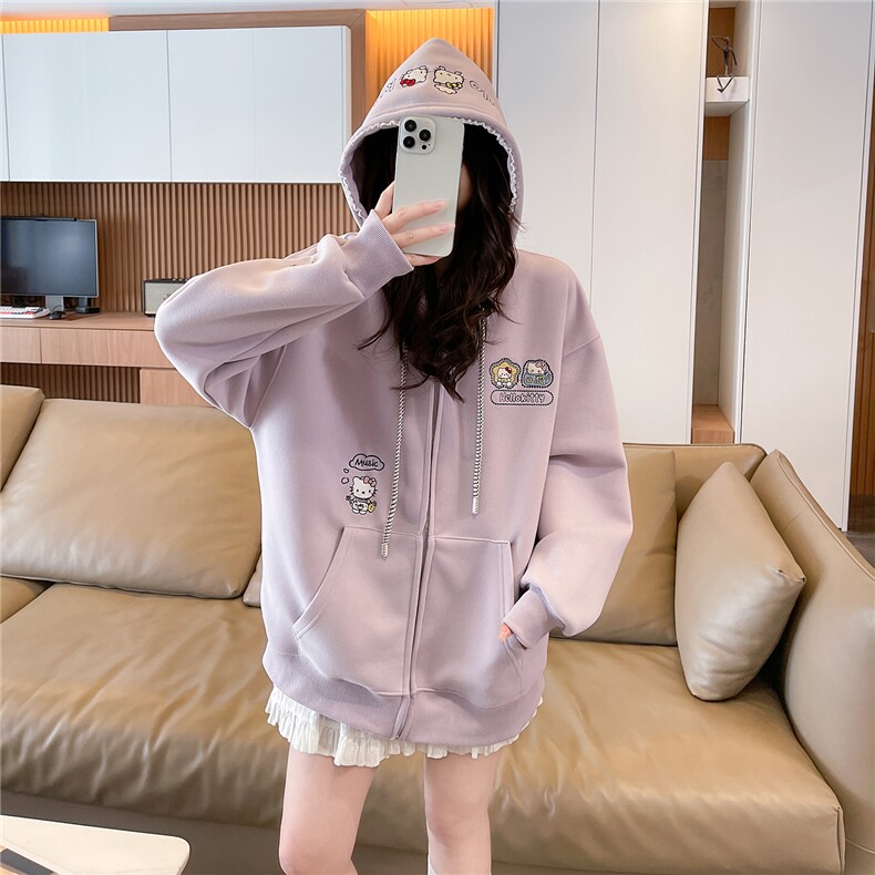 现货2026春秋季连帽外套女针织撞色可爱风学生休闲百搭外套,女装卫衣/绒衫,网红馆