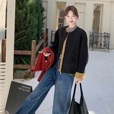 2026春装有货撞色拼接毛呢外套2C090-8952-P165-K248，女装毛呢外套，2C090