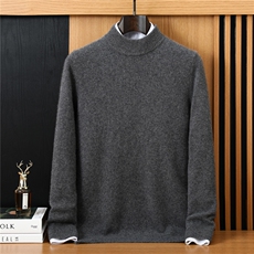 2025年秋季半高领时尚通勤简约休闲羊绒衫，男装羊绒套衫，恒标羊绒