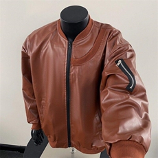 YW155LL-特P60Cleanfit纯黑色皮衣外套男高级感痞帅飞行员夹克，男装夹克，星座1007（原301D）