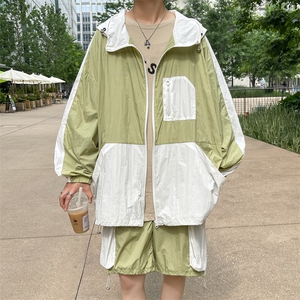 夏季夹克衫防晒服套装 运动风撞色时尚防晒衣男 XZ514-2-1610-P98图片