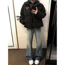 1506-1/KM22201/P49水洗斜切闪电纹牛仔裤男女美式复古高街百搭，男装牛仔裤，星座1506-1