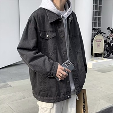 牛仔外套男秋冬高街潮牌休闲夹克港风帅气宽松工装上衣WJ266-p65，男装夹克，星座1008