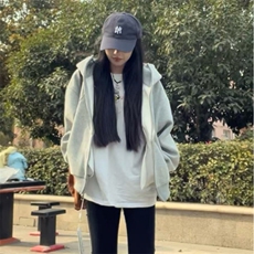 抖音得物高品质二开26春装美式高街重磅结构高领连帽卫衣外套W62，女装短外套，电商A486-1
