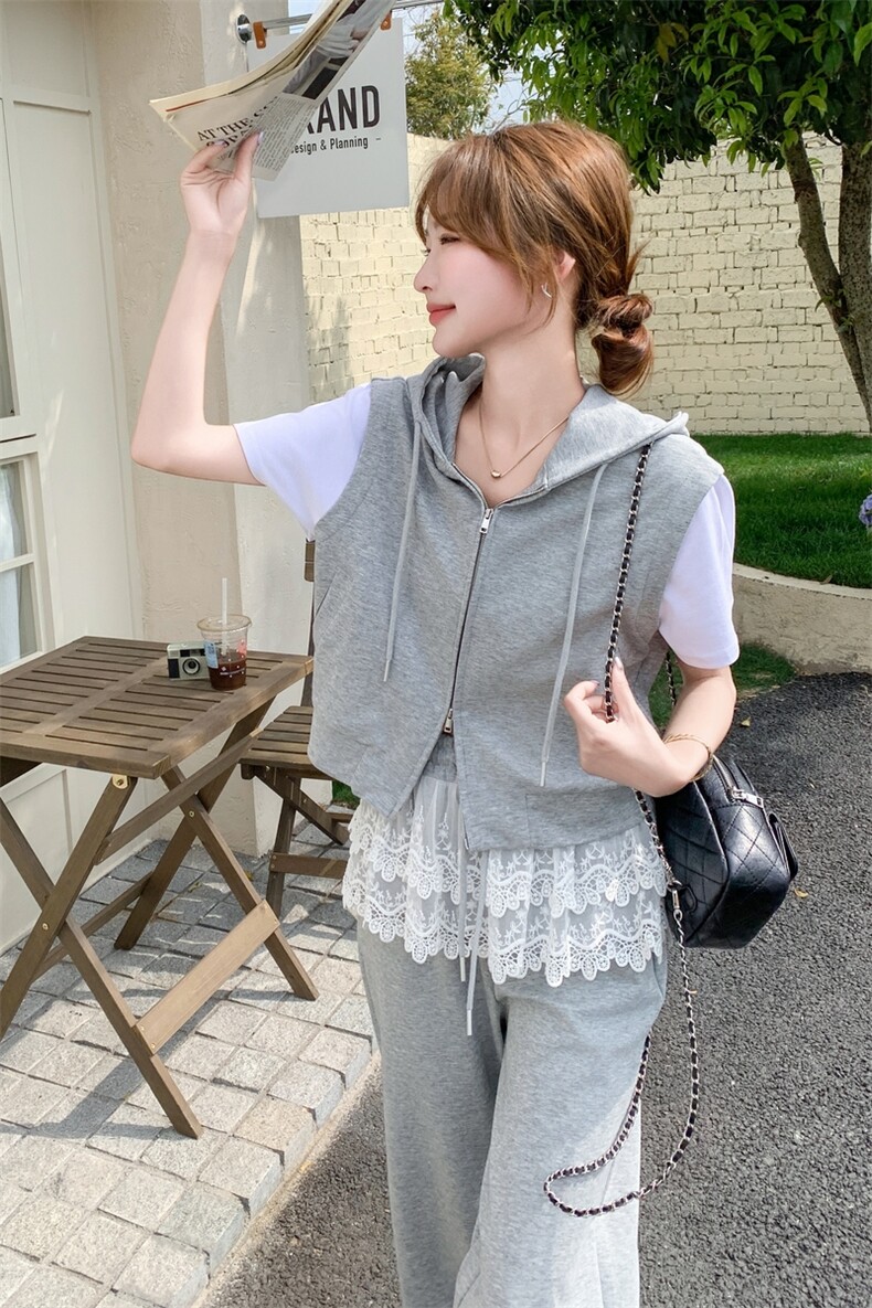 夏装新款！大量现货！卫衣蕾丝拼接两件套2C133-8923P1175K228,女装套装/套裙,2C133
