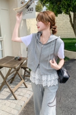 夏装新款！大量现货！卫衣蕾丝拼接两件套2C133-8923P1175K228，女装套装/套裙，2C133
