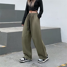 美式复古街头工装休闲裤女宽松高腰直筒阔腿显瘦运动长裤CK10-P50，男装工装外套，星座1008-1