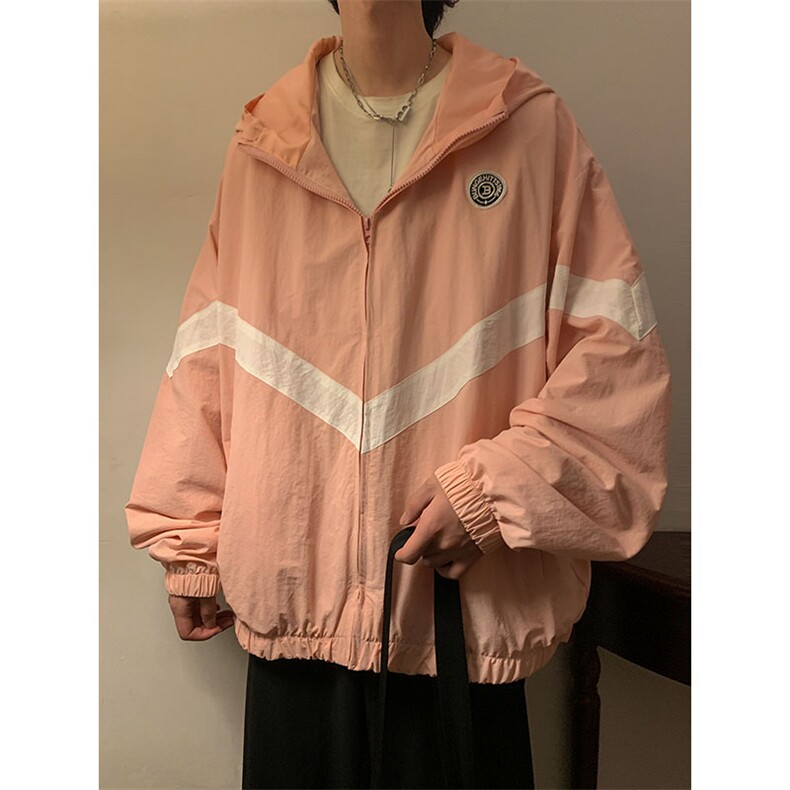 现货 时尚学院风防风防水拼接撞色情侣外套XZ301A WT102 P78图片