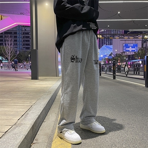 男青春流行直筒运动裤潮休闲裤带字母K2135P25图片