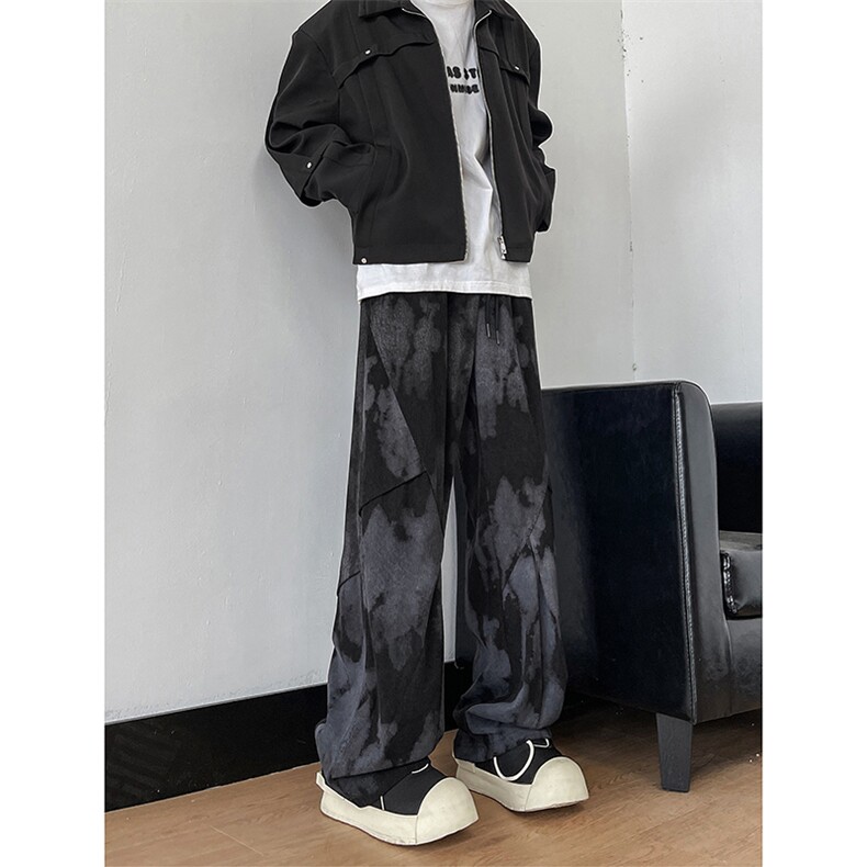 B257-1-N07-P5524秋季宽松休闲扎染oversize长裤休闲裤，男装休闲裤，星座B257-1