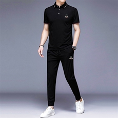 HP561夏季新款男士休闲套装刺绣男装百搭二件套，男装休闲套装，电商B360