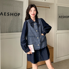 现货-2025年春季新款小香风马甲牛仔两件套203P175K248，女装套装/套裙，浪娴服饰