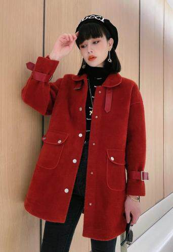 时尚洋气翻领机车长款外套，女装，茗格拉