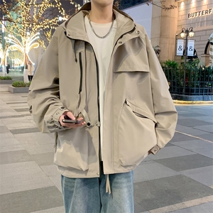2025新款冲锋衣外套男春季防风潮牌青少年高街连帽情侣夹克上衣服