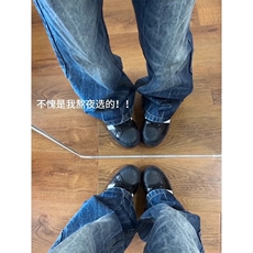 水洗深蓝色微喇牛仔裤男闪电纹牛仔裤直筒裤子男N62-P48，男装牛仔裤，星座1007（原301D）