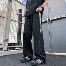 2024新款冲锋休闲裤男士韩版潮流三条杠高街百搭ins长裤K5447-P35，男装休闲裤，星座412-3