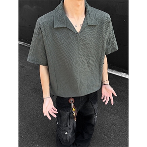 夏季新款男女同款短袖套头衬衣外套XZ102B-1-T2552P30图片