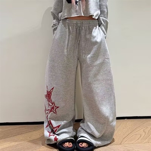 潮流休闲裤原宿文艺新款慵懒时尚ins百搭流行简约日系气质图片