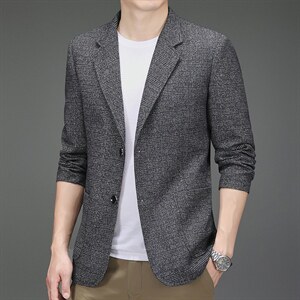 MJ2224男式2023年春季新款西装男西服外套修身商务休闲男P90图片