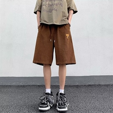 男夏季重磅潮牌织带运动裤子美式复古潮流百搭休闲五分裤，男装休闲裤，星座716-4