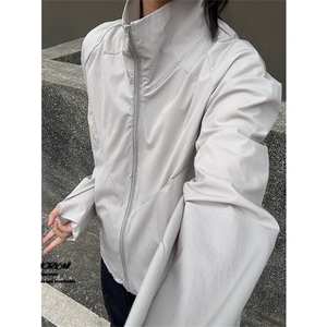 夏季轻薄透气夹克男立领重工拼网风衣邹防嗮衣户外长袖 F715图片