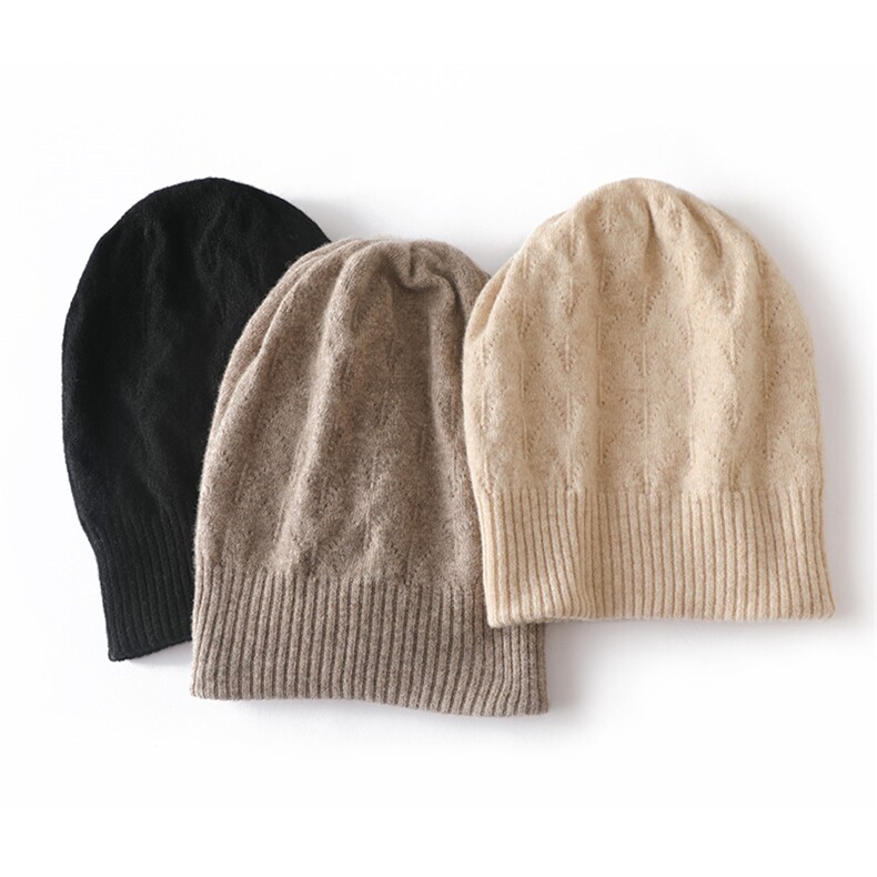 羊毛帽子女士秋冬季编织针织帽保暖洋气毛线帽显脸小卷边堆堆帽，帽子，九月九羊绒