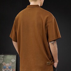 美式复古POLO衫男夏季简约风重磅男装宽松大码男士短袖T恤tshirt，男装T恤，星座1210-1