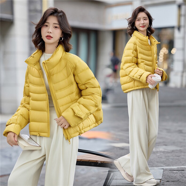现货2025新款韩版宽松泡芙排骨羽绒服女短款冬季90白鸭绒外套,女装羽绒服,仟媚宠