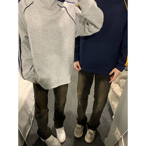 抖音得物高品质二开 25秋冬美式高街重磅结构织带高领立领卫衣W66,男装卫衣,电商A486-1