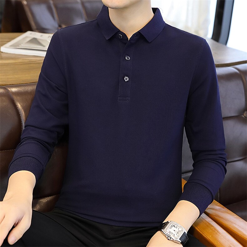 Polo衫男士内搭上衣翻领秋季新款休闲百搭长袖t恤PL8891-特P45,男装T恤,星座610（原A335）