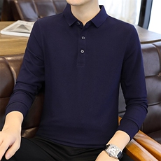 Polo衫男士内搭上衣翻领秋季新款休闲百搭长袖t恤PL8891-特P45，男装T恤，星座610（原A335）