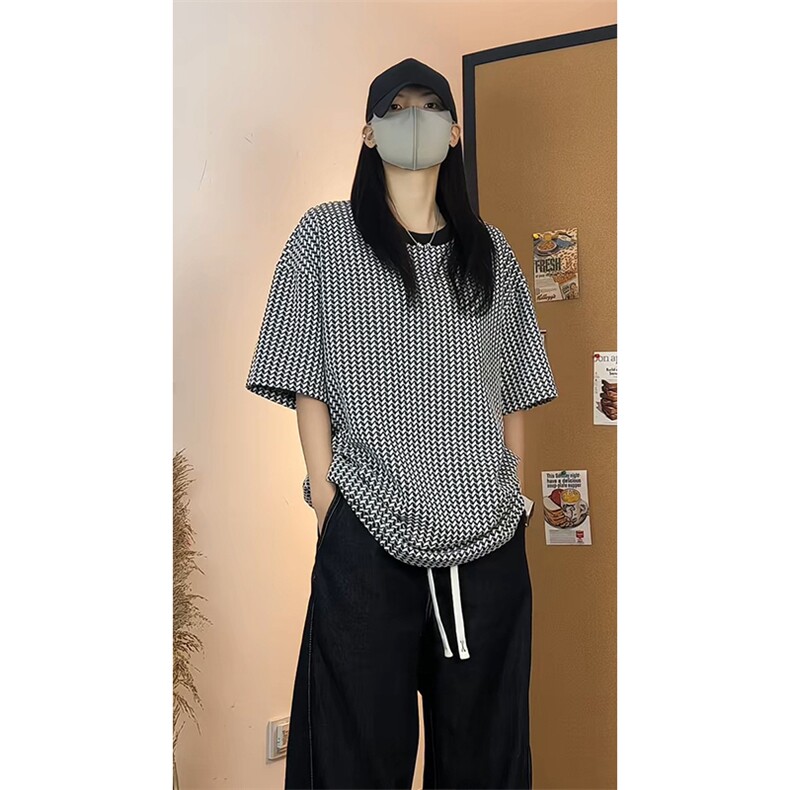 休闲慵懒风短袖T恤女圆领宽松松弛感百搭上衣T3696-特价P22图片