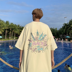新款纯棉印花短袖t恤男夏季青少年初中高中学生帅气半袖TX527-P25,女孩子高中的穿搭图片