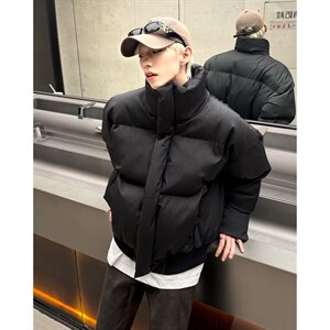 美式短袖棉衣男冬季复古潮牌立领情侣外套cleanfit棉服MY98-P118图片