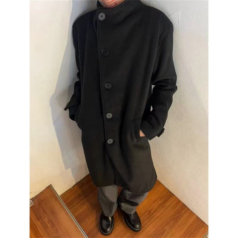 预售款~已下单冬季长款过膝毛呢大衣可立领暖外套NZ2511批125,男装毛呢大衣,星座1411A-6