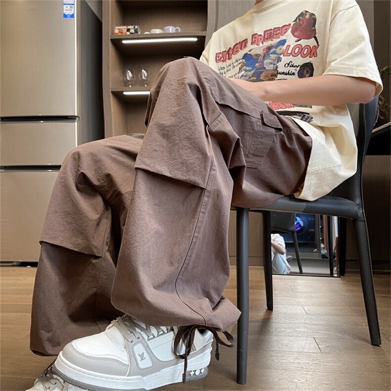 B225-K2421-P68-X88工装裤夏季男薄款美式高街降落裤子高级感宽松,男装工装外套,电商B225