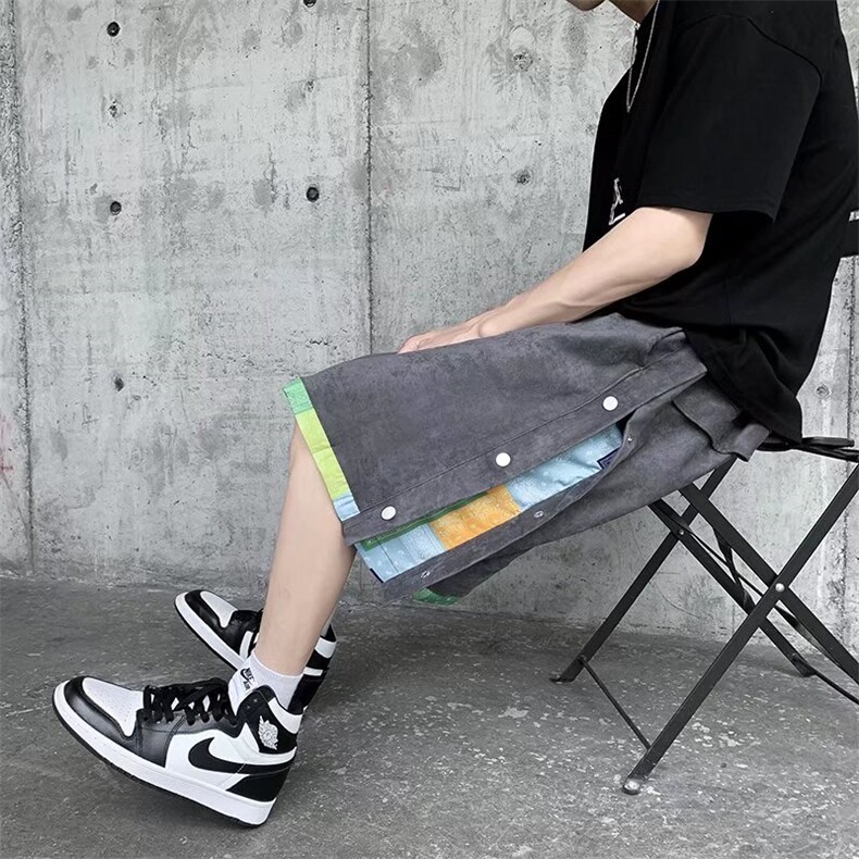 男春季潮流时尚休闲短裤高腰排扣短裤D0013P28,男装休闲裤,星座1116-2