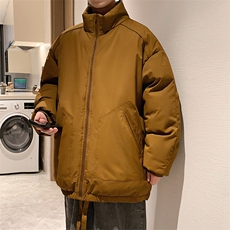 现货冬季美式休闲加厚雪山外套夹克立领纯色三防户外工装棉服，男装夹克，电商A486-1