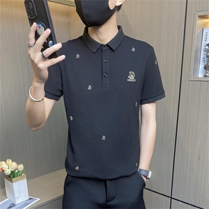 PL045-特P40控65夏季翻领短袖polo衫男时尚百搭个性休闲欧货潮衣图片