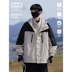 【真三防冲锋衣两件套】DZ2181-TP215控299户外撞色棉衣男外套冬，男装棉衣，电商A102-1