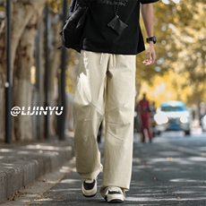 潮流休闲裤男士夏季薄款宽松工装长裤复古拖地K676特批4588，男装休闲裤，星座718-1