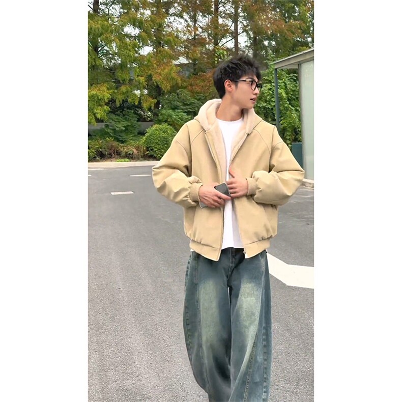 现货高品质美式高街冬季重磅座山雕大毛毛领pu皮棉衣男女加厚外套,男装皮衣,电商A486-1