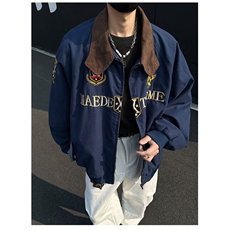 F659P100街头高级感青少年夹克男春小众工装刺绣宽松立领，男装夹克，星座512-6