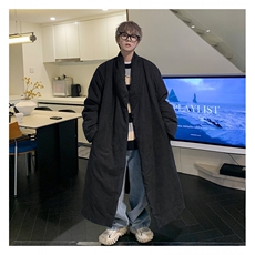 MH03-P145韩系慵懒风长款绒面棉服加厚保暖棉衣外套男，男装棉衣，星座1501-3