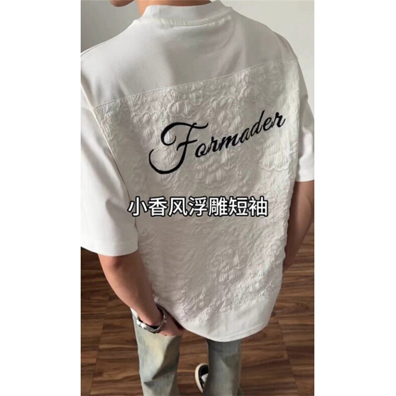 夏季白色短袖t恤男2025新款美式设计感小众上衣男款衣服 T233图片