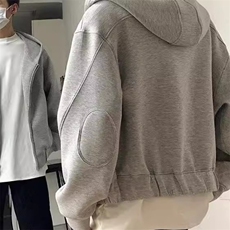 1506/QF310/P62美式重磅短款连帽双拉链开衫卫衣，男装卫衣，星座1506