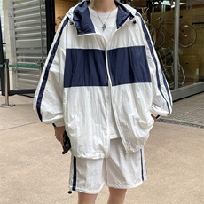 夏季时尚连帽防晒套装男运动风撞色防晒衣夹克XZ514-2-1606-P98，男装防晒衣，星座514-2(原B239)